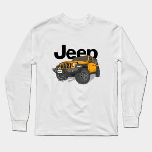 Orange Jeep Wrangler Rubicon Long Sleeve T-Shirt